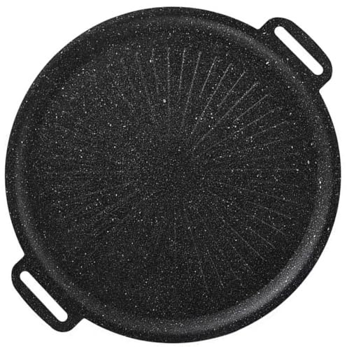 Angoily Parrilla para Barbacoa de 30 Cm, Sartén para Asar Parrilla Recubrimiento Antiadherente de Piedra de Maíz, Bandeja para Asar Carne y Verduras, Accesorio para Barbacoa Doméstica