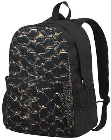 HUIopq Mochila unisex de gran capacidad con estampado de piel de serpiente, para viajes, trabajo, aventuras al aire libre