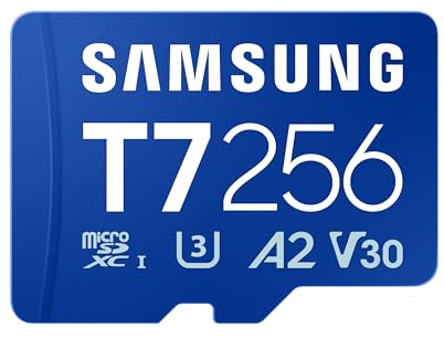 Samsung T7 Tarjeta microSD, 256 GB, UHS-I U3, Full HD y 4K UHD | Tarjeta de Memoria para Juegos en Smartphone, Tableta y Consola Portátil, Velocidad de Lectura 170 MB/s, MB-MB256T/WW