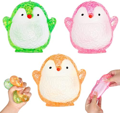 3 Stück Pinguin Squishy Fidget Toys, Pinguin Stressball Kinder Erwachsene, Anti Stress Stressabbau Erwachsene, Sensorik Spielzeug Squishies, Taba Squishy für Anti Stress, Partygeschenke, Geschenkkörbe