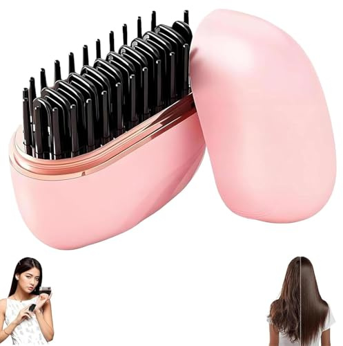 Mini Lisseur,Lisseur Sans Fil, Peigne Chauffant,Lisseur De Voyage Portable 2 En 1, Mini Lisseurs à Chauffage Rapide Pour Un Usage Quotidien (Rose)