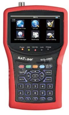 MeterTo Digital 4.3 LCD Satellite Finder Satellite Meter Detector WS-6960 DVB-S/S2 Compliant Terrestrial Signal Meter Receiver 950～2150MHz -65～-25dBm 2Mband(SCPC/MCPC) Video Audio Encoding USB