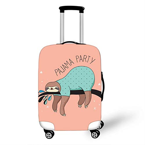 Elastisch Kofferhülle, DOTBUY 3D Reise Kofferschutzhülle Gepäck Cover Reisekoffer Hülle Schutz Bezug Schutzhülle Waschbare Reisetasche Kofferbezug (Rosa Faultier,L (26-28 Zoll))