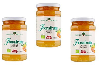 MARMELLATA FIORDIFRUTTA No GLUTINE Biologico 330G RIGONI di ASIAGO (Tre, AGRUMI E Zenzero)
