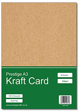 Prestige Kraft Card A3 Recycled 225gsm 50 Sheets