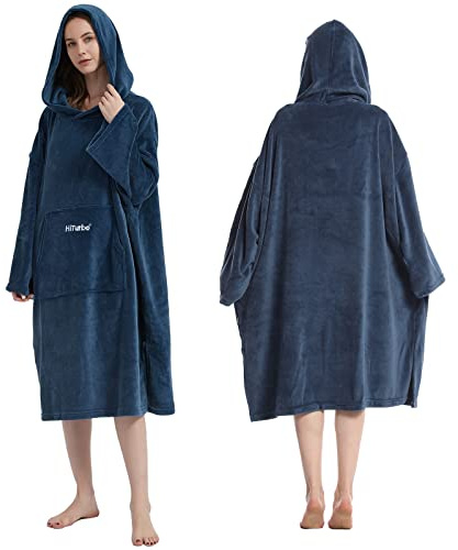 Byta badrock-surfande poncho handduk badrock med huva för stranden, simning, hem, Marinblått Xsp, en storlek