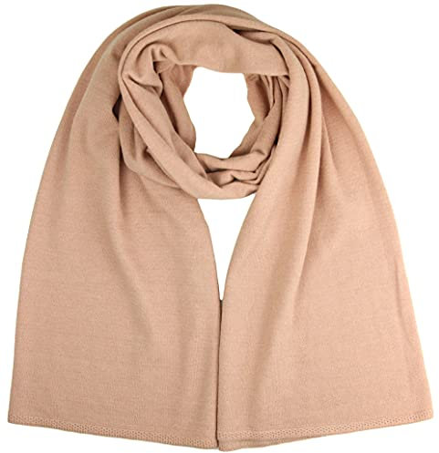 Ever Bloom Damen Schal, Strick Schale Lang, Weiches Halstuch, Leichter Winterschal Herbstschal Strickschal für Frauen und Mädchen, Einfarbig 176 * 62cm, Schal Farben:Altrosa