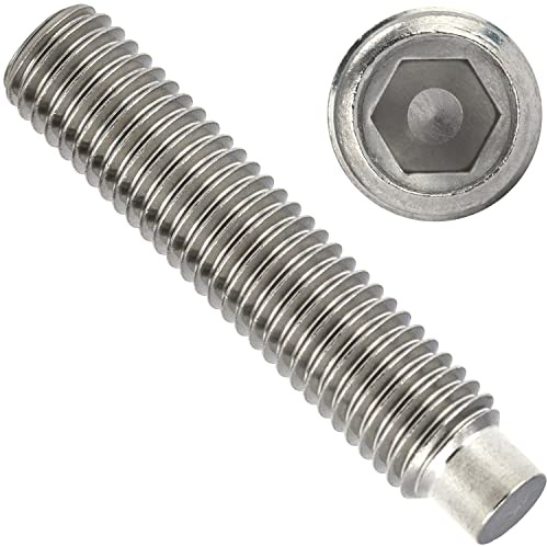 OPIOL QUALITY® Gewindestifte mit Innensechskant und Zapfen DIN 915 M10x40 mm aus Edelstahl A2 V2A (5 Stück) Madenschrauben Gewindestift Schrauben Gewindeschrauben