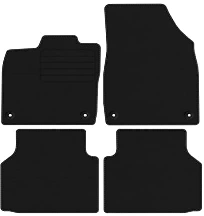 edecor Premium Veloursfussmatten Automatten Velourmattenset für VW ID.5 ab Bj. 2022 Mit Absatzschoner Passform Neu PREM ovale Befestigungen, schwarz