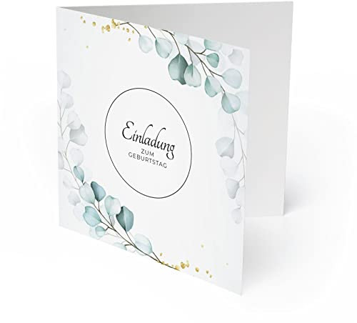 (20 x) Einladungskarten zum Geburtstag Einladung Karte Edel runder Geburtstag Frost