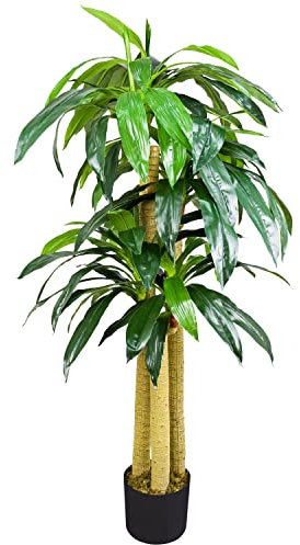 Drachenbaum Künstlich Kunstbaum Kunstpflanze Kunstbaum Künstliche Pflanze Künstlicher Baum Deko Innendekoration 140 cm Decovego