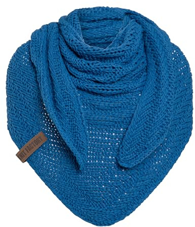 KNIT FACTORY - Dreiecksschal Sally - Damen Strickschal mit Wolle - Grob gestrickten Schal - Hochwertige Qualität - XXL Schal - 220x85 cm