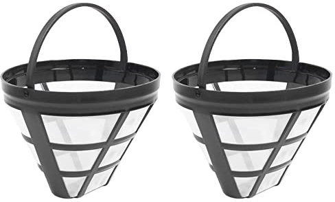 Wresetly Lot de 2 Filtres de Panier de CafetièRe RéUtilisables NuméRo 4 pour Filtres, Convient à la Plupart des Machines à Café Goutte à Goutte de 8 à 12 Tasses