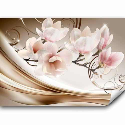 murando - Fototapete Premium-Vlies Blumen, 350x256 cm, Schlafzimmer, modern | Premium-Vliesstoff, Full HD Druck, hochwertige Verarbeitung fürs Wohnzimmer, schnelle Montage, lichtbeständig, geruchsfrei