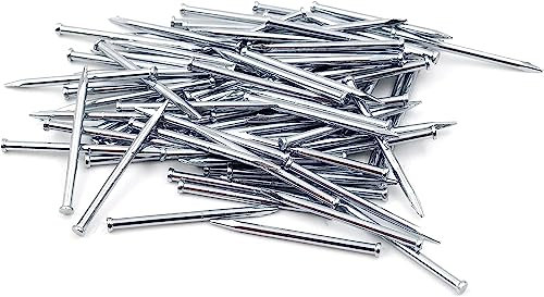 Design61 100 clavos de acero para rodapiés, 1,4 x 25 mm, cabeza plana, cabeza avellanada, galvanizados