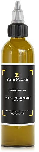 Hair Oil for Dry Damaged Hair - Hair Thickening Oil with Cold Pressed Castor Oil, Argan, & Essential Oils - Scalp Treatment for All Hair Types - Hair Growth Oil - Zasha Naturals, 4 fl.oz