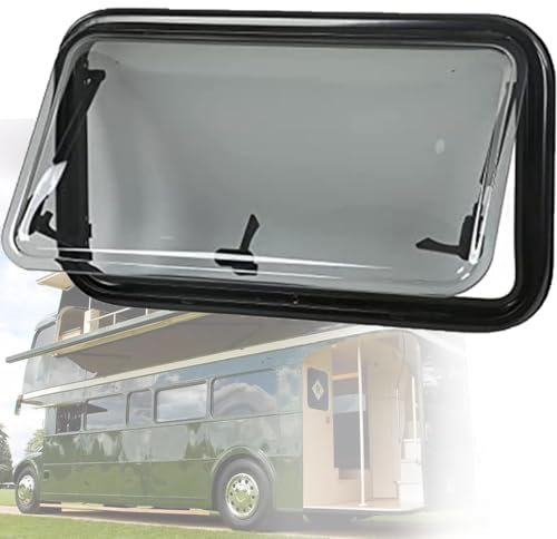 Finestra Laterale per Camper, Roulotte,Finestra Laterale per Camper,Finestra a Spinta Esterna per Ventilazione Sul Tetto Del Camper Con Oscurante,Finestra a Battente,Angolo Di Apertura 70°,700*500mm