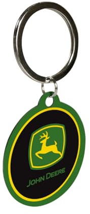 Nostalgic-Art Porte-clé rétro, Ø 4 cm, John Deere – Logo – Idée de cadeau pour fans des tracteurs, en métal, design vintage
