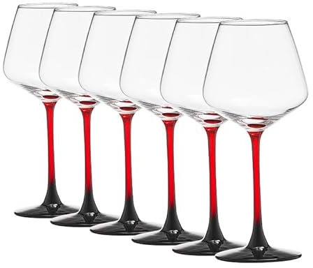 Verres à vin Rouge, Ensemble de 7 pièces en Cristal, Verres à vin Bordeaux, Lavable au Lave-Vaisselle, 460 ML, avec Porte-gobelet(460ml*6)
