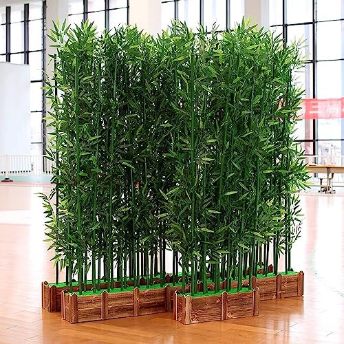 BOKNI Greenery Wall Künstliche Bambuspflanze, hohe Kunstpflanzen-Wandpaneel für den Innenbereich, robuste Heimdekoration, Raumteiler, Sichtschutzzaun, 1/1,5/1,8 m (Farbe: Basis-0,8 m – 14 Stangen,