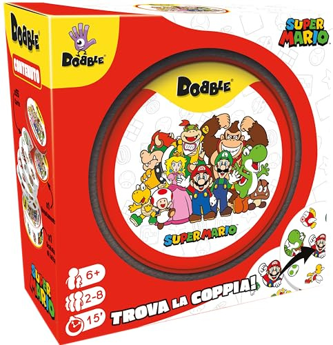 Asmodee Dobble Super Mario (Eco-Sleeve) - Board Game - 72+ - Strategy - Video Game Theme - Portable - 2-8 Players