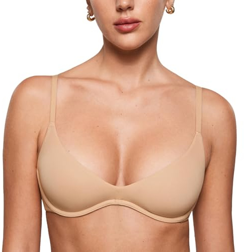 INLYRIC Sujetador Balconette Invisible para Mujer | con Aros, sin Relleno, Tallas Grandes, Comodos, Demi, Sexy