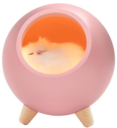 Lancoon Kinderzimmer Lampe für Kinder Rosa Katze Nachtlicht für Schlafzimmer Kind Lampe Schlafzimmer Katze Nachtlicht für Frau Mom Teen Mädchen Haus Valentine für Weihnachten Geburtstag Party