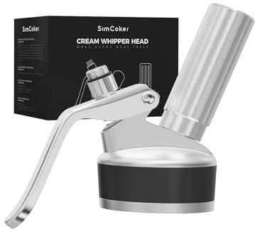 SimCoker Whipped Cream Dispenser Head, with Cream Charger Holder and Head-Gasket, Replacement Parts fit Most Whip Cream Maker/Cream Whipper(Aluminum)