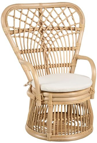 Kinderstuhl aus Rattan natürlich Boho Stil Indoor Outdoor Kinderzimmer Temeni
