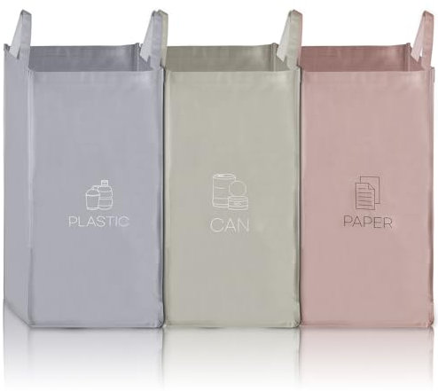 Mülltrennsystem 3fach, Mülleimer Stapelbar Pfandflaschen Sammelbehälter, Mülleimer Küche 3 Fächer Abstellraum Ordnungssystem, Recycling System, Mülltrennsystem 3fach Für Papier, Kunststoff Und Glas