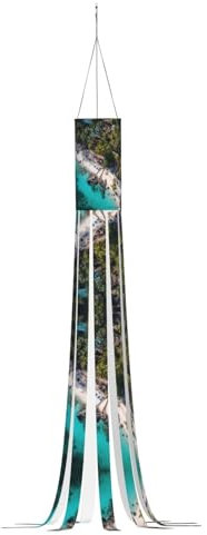 Weißer Strand Halloween Geist Windsäcke fliegender Geist Zombie Yard Outdoor Dekor Requisite fließende Robe hängende Windtasche