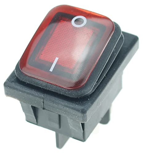 EBGAZSPD 1pcs on Off 12V/220V Heavy Duty 4 Broches DPST IP67 Étanche Étanche Interrupteur À Bascule avec LED 12V 220V 22 * ​​27 (Color : 2, Size : 220V)(2,12V)