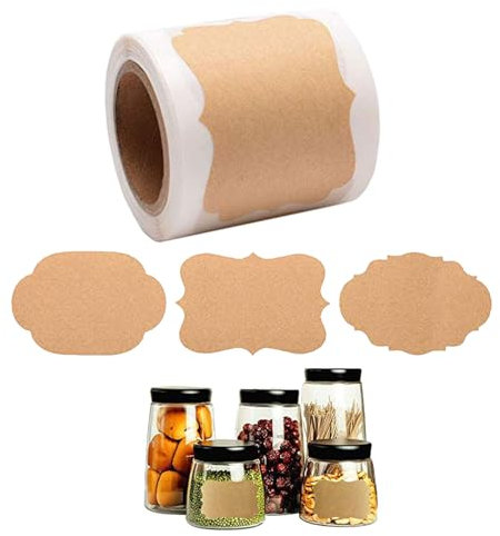 300 Stücke Kraft Paper Etiketten Selbstklebend,Klebeetiketten Zum Beschriften,Marmeladen Etiketten,Aufkleber Zum Beschriften,Etiketten Zum Beschriften,für Flasche Handwerk Geschenkverpackung