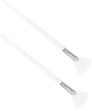 HAPINARY 2pezzi Pennello Maschera Viso Fan Shape Manico Legno Bianco Per Skincare Te Applicazione Uniforme e Precisa Per Occhi e Naso