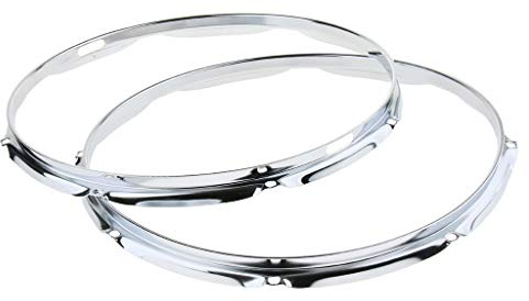 1 Paar 14 Zoll 8/10-Lug Snare Drum Plating Hoop Ring Rim 8 Löcher