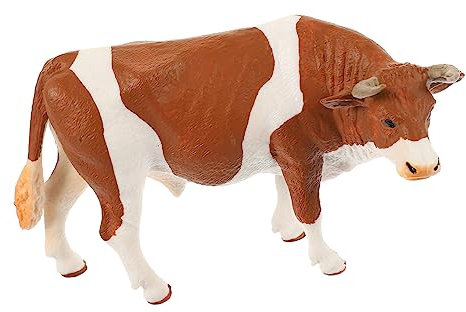 Amosfun Figura Vaca Decorativa Compacta Modelo Animal Mano Pintada Adornos para Jardín Césped y Balcón Estatuilla Vaca Pequeña para Regalo