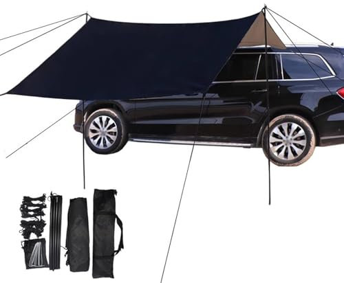 WXXSHGDW Toldo Lateral para Coche Toldo Caravana, Tela Oxford 200D, Protección Contra la Lluvia y El Sol PU 5000 mm UPF50+, para SUV, Camping al Aire Libre y Todoterreno, con Bolsa de Almacenamiento(2