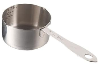 Salsera Cuchara medidora de acero inoxidable de 400ml/600ml/1000ml, cuchara medidora pequeña for cacerola, cuchara de café, herramienta for hornear con taza medidora graduada Soportes para salseras(Si