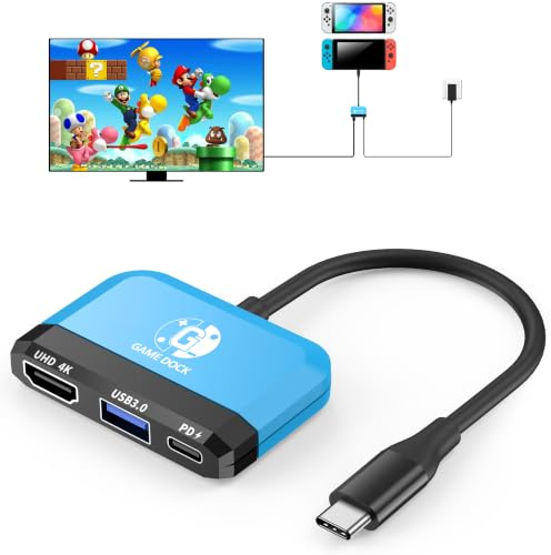 GKEAPZA Switch 2 Dock,Replacement for Nintendo Switch/Switch 2/OLED Dock with 4K@60HZ/PD 100W/USB3.0, Portable Travel Switch Docking Station