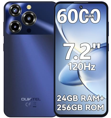 OUKITEL C69 Smartphone Ohne Vertrag Android 15, Handy 7.2 120Hz, 24GB + 256GB/1TB Handy Günstig, 6000mAh Simlockfreie Handys Ohne Vertrag, 64MP+8MP, Dual 4G SIM/NFC/Fingerabdruck/OTG