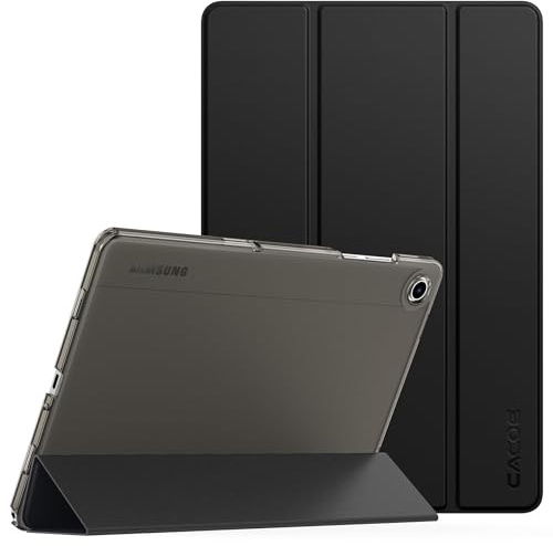 CACOE Case for Samsung Galaxy Tab A11+/ A9+ Plus 11 Inch 2025 with Screen Protector, Ultra Slim Stand Protective Smart Cover Hard PC Translucent Back Shell, Auto Wake/Sleep, Black