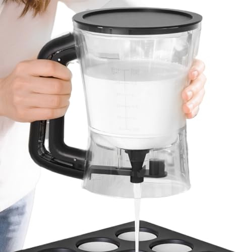Distributore Di Impasto Per Pancake | 1L Contenitore Shaker A Forma Di Imbuto,Dispensatore Per Impasto Waffle Con Supporto,Per Cupcake Salsa Sciroppo Olio Condimento Crema Condimento Insalata Burro