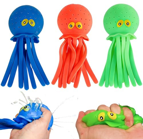 EIYVUAL Oktopus Wasserbomben, 3 Stücke Wasserspielzeug, schwimmbad spielzeug, Wassertiere mit Wasserbomben Effekt, Poolspielzeug, geeignet für Schwimmbäder, Schwimmbäder, Badewannen