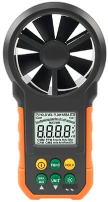 Anemometers, Digital Anemometer Wind Speed Air Volume Measuring Meter 30m/s LCD Display with USB Port