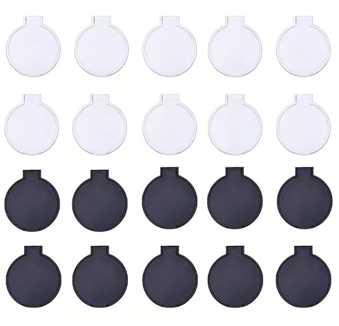 lomdung 20 Piezas Mini Espejos Redondo Plegable, (Negro, Blanco) | Espejo Maquillaje, Espejo de Bolsillo Redondo Portátil, Resistente y Duradero, para Uso Doméstico, de Oficina y de Viaje