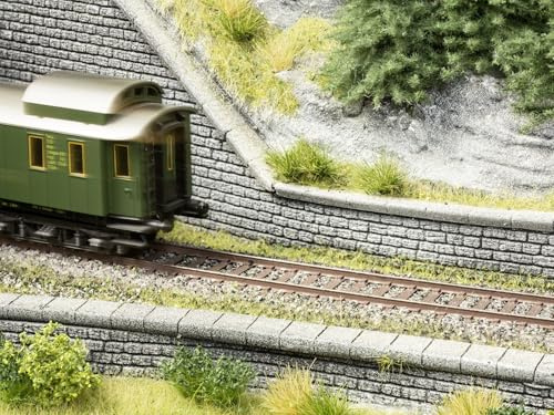 NOCH® Mauerabschlusskanten, aus Struktur-Hartschaum, 5 Stück 9,8 x 1 cm ideal für Modellbau und Miniaturwelten