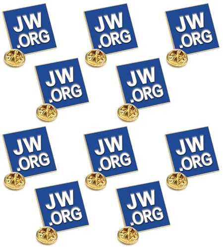 JW.ORG Square Gold Lapel Pin Jehovah Witness - 1 Square Blue Lapel Pin 10 Pack，Elegant Ministry Accessories, Ideal Gift for Meetings and Conventions