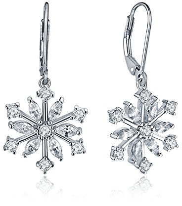 JO WISDOM ohrringe schneeflocke weihnachten silber 925 Damen mit 3A Zirkonia,Schmuck für Frauen