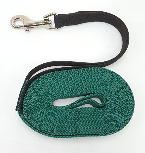 elropet Flex Fährtenleine Schleppleine mit Ruckdämpfer tannengrün 40m-20mm Hundeleine