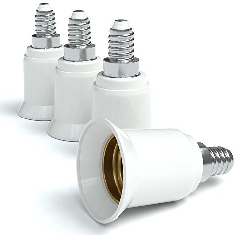 Eazy CASE 16x Lampensockel Adapter - Konverter für E14 Fassung auf E27 Lampenadapter für LED-/Halogen- und Energiesparlampen Sockeladapter, weiß